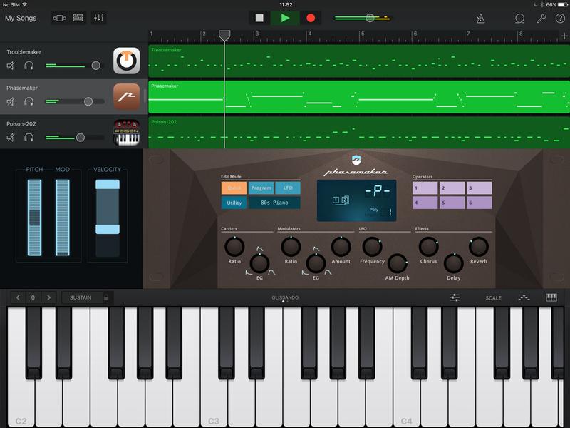 What instruments from sound browser garageband ipad pro